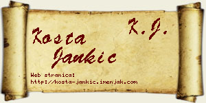 Kosta Jankić vizit kartica